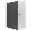 CERANO - Sprchová zástěna Walk-in Onyx Round L/P - 8 mm - kulatá vzpěra - chrom, grafitové sklo - 100x200 cm