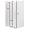 CERANO - Sprchová zástěna Walk-in Onyx Round L/P - 8 mm - kulatá vzpěra  -  chrom, industriální sklo - 90x200 cm