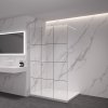 CERANO - Sprchová zástěna Walk-in Onyx Round L/P - 8 mm - kulatá vzpěra  - bílá matná, industriální sklo - 160x200 cm