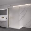 CERANO - Sprchová zástěna Walk-in Onyx Round L/P - 8 mm - kulatá vzpěra - zlatá kartáčovaná, mléčné sklo - 140x200 cm