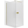 CERANO - Sprchová zástěna Walk-in Onyx Round L/P - 8 mm - kulatá vzpěra - zlatá kartáčovaná, mléčné sklo - 140x200 cm