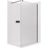 CERANO - Sprchová zástěna Walk-in Onyx Round L/P - 8 mm - kulatá vzpěra - černá matná, mléčné sklo - 120x200 cm