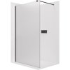 CERANO - Sprchová zástěna Walk-in Onyx Round L/P - 8 mm - kulatá vzpěra - černá matná, mléčné sklo - 160x200 cm