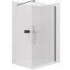 CERANO - Sprchová zástěna Walk-in Onyx Round L/P - 8 mm - kulatá vzpěra - černá matná, rýhované sklo - 100x200 cm