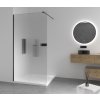 CERANO - Sprchová zástěna Walk-in Onyx Round L/P - 8 mm - kulatá vzpěra - černá matná, rýhované sklo - 120x200 cm
