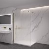 CERANO - Sprchová zástěna Walk-in Onyx Round L/P - 8 mm - kulatá vzpěra - zlatá kartáčovaná, rýhované sklo - 80x200 cm