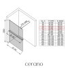 CERANO - Sprchová zástěna Walk-in Onyx Round L/P - 8 mm + polička/držák na ručníky - kulatá vzpěra - černá matná, mléčné sklo - 60x200 cm