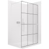 CERANO - Sprchová zástěna Walk-in Onyx Round L/P - 8 mm + polička/držák na ručníky - kulatá vzpěra  - chrom, industriální sklo - 100x200 cm