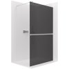 CERANO - Sprchová zástěna Walk-in Onyx Round L/P - 8 mm + polička/držák na ručníky - kulatá vzpěra - chrom, grafitové sklo - 120x200 cm