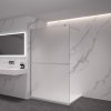 CERANO - Sprchová zástěna Walk-in Onyx Round L/P - 8 mm + polička/držák na ručníky - kulatá vzpěra - chrom, mléčné sklo - 120x200 cm