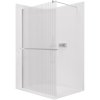 CERANO - Sprchová zástěna Walk-in Onyx Round L/P - 8 mm + polička/držák na ručníky - kulatá vzpěra - chrom, rýhované sklo - 100x200 cm