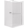 CERANO - Sprchová zástěna Walk-in Onyx Round L/P - 8 mm + polička/držák na ručníky - kulatá vzpěra - chrom, rýhované sklo - 100x200 cm