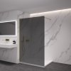 CERANO - Sprchová zástěna Walk-in Onyx Cube L/P - 8 mm - hranatá vzpěra - zlatá kartáčovaná, grafitové sklo - 100x200 cm