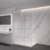 CERANO - Sprchová zástěna Walk-in Onyx Cube L/P - 8 mm - hranatá vzpěra  - bílá matná, industriální sklo - 150x200 cm