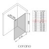CERANO - Sprchová zástěna Walk-in Onyx Cube L/P - 8 mm - hranatá vzpěra - zlatá kartáčovaná, rýhované sklo - 90x200 cm