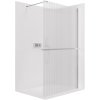CERANO - Sprchová zástěna Walk-in Onyx Cube L/P - 8 mm + polička/držák na ručníky - hranatá vzpěra - chrom, rýhované sklo - 70x200 cm