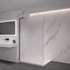 CERANO - Sprchová zástěna Walk-in Onyx L-levá vzpěra - 8 mm - černá matná, mléčné sklo - 110x200 cm