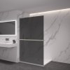 CERANO - Sprchová zástěna Walk-in Onyx L-levá vzpěra - 8 mm + polička/držák na ručníky - chrom, grafitové sklo - 80x200 cm
