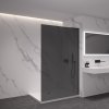 CERANO - Sprchová zástěna Walk-in Onyx L-pravá vzpěra - 8 mm - černá matná, grafitové sklo - 150x200 cm