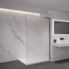 CERANO - Sprchová zástěna Walk-in Onyx L-pravá vzpěra - 8 mm - černá matná, mléčné sklo - 110x200 cm