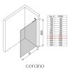 CERANO - Sprchová zástěna Walk-in Onyx L-pravá vzpěra - 8 mm - černá matná, rýhované sklo - 120x200 cm