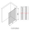 CERANO - Sprchová zástěna Walk-in Onyx L-pravá vzpěra - 8 mm - černá matná, rýhované sklo - 90x200 cm