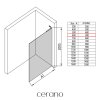CERANO - Sprchová zástěna Walk-in Onyx L-pravá vzpěra - 8 mm - černá matná, transparentní sklo - 60x200 cm