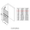 CERANO - Sprchová zástěna Walk-in Onyx Y L/P - 8 mm + polička/držák na ručníky - černá matná, grafitové sklo - 50x200 cm
