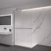 CERANO - Sprchová zástěna Walk-in Onyx Y L/P - 8 mm + polička/držák na ručníky - chrom, rýhované sklo - 110x200 cm
