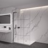 CERANO - Sprchová zástěna Walk-in Onyx L-levá vzpěra - 8 mm  - černá matná, industriální sklo - 120x200 cm