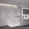 CERANO - Sprchová zástěna Walk-in Onyx L-pravá vzpěra - 8 mm  - černá matná, industriální sklo - 140x200 cm