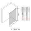 CERANO - Sprchová zástěna Walk-in Onyx L-pravá vzpěra - 8 mm  - černá matná, industriální sklo - 140x200 cm