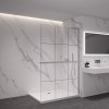 CERANO - Sprchová zástěna Walk-in Onyx L-pravá vzpěra - 8 mm + polička/držák na ručníky  - chrom, industriální sklo - 120x200 cm