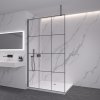 CERANO - Sprchová zástěna Walk-in Onyx Top Round L/P - 8 mm - kulatá vzpěra - černá matná, industriální sklo - 90x200 cm