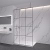 CERANO - Sprchová zástěna Walk-in Onyx Top Round L/P - 8 mm - kulatá vzpěra - chrom, industriální sklo - 100x200 cm