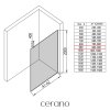 CERANO - Sprchová zástěna Walk-in Onyx Top Round L/P - 8 mm - kulatá vzpěra - černá matná, rýhované sklo - 90x200 cm