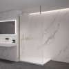 CERANO - Sprchová zástěna Walk-in Onyx Top Round L/P - 8 mm - kulatá vzpěra - zlatá kartáčovaná, rýhované sklo - 90x200 cm