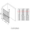 CERANO - Sprchová zástěna Walk-in Onyx Top Round L/P - 8 mm - kulatá vzpěra + polička/držák na ručníky - černá matná, transparentní sklo - 50x200 cm