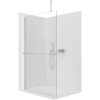 CERANO - Sprchová zástěna Walk-in Onyx Top Round L/P - 8 mm - kulatá vzpěra + polička/držák na ručníky - chrom, transparentní sklo - 80x200 cm