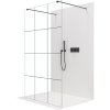 CERANO - Sprchová zástěna Walk-in Onyx Duo L/P - 8 mm - hranatá vzpěra  -  černá matná, industriální sklo - 90x200 cm
