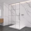 CERANO - Sprchová zástěna Walk-in Onyx Duo L/P - 8 mm - hranatá vzpěra  -  chrom, industriální sklo - 90x200 cm