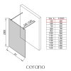 CERANO - Sprchová zástěna Walk-in Onyx Duo L/P - 8 mm - hranatá vzpěra - zlatá kartáčovaná, mléčné sklo - 50x200 cm