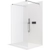 CERANO - Sprchová zástěna Walk-in Onyx Duo L/P - 8 mm - hranatá vzpěra - černá matná, rýhované sklo - 60x200 cm