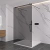 CERANO - Sprchová zástěna Walk-in Onyx Duo L/P - 8 mm - hranatá vzpěra - černá matná, grafitové sklo - 50x200 cm