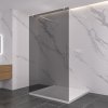 CERANO - Sprchová zástěna Walk-in Onyx Duo L/P - 8 mm - kulatá vzpěra - bílá matná, grafitové sklo - 70x200 cm