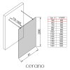 CERANO - Sprchová zástěna Walk-in Onyx Duo L/P - 8 mm - kulatá vzpěra - zlatá kartáčovaná, rýhované sklo - 50x200 cm