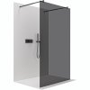 CERANO - Sprchová zástěna Walk-in Onyx Duo L/P - 8 mm - kulatá vzpěra - černá matná, grafitové sklo - 120x200 cm