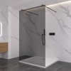 CERANO - Sprchová zástěna Walk-in Onyx Duo L/P - 8 mm - kulatá vzpěra - černá matná, grafitové sklo - 120x200 cm