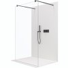 CERANO - Sprchová zástěna Walk-in Onyx Duo L/P - 8 mm - kulatá vzpěra - černá matná, transparentní sklo - 60x200 cm