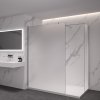 CERANO - Sprchová zástěna Walk-in Onyx T L/P - 8 mm - hranatá vzpěra - chrom, mléčné sklo - 130x90 cm